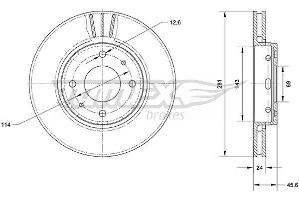 TOMEX BRAKES stabdžių diskas TX 70-69